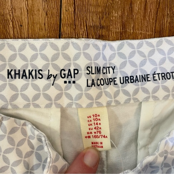 GAP Slim City Women’s Grey White Pattern Ankle‎ Khakis Size 10 Regular NWT - Picture 5 of 10